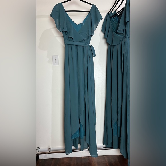(Dusty Topaz blue)Katya Ruffle Maxi Dress (Baltic born) - Picture 9 of 13